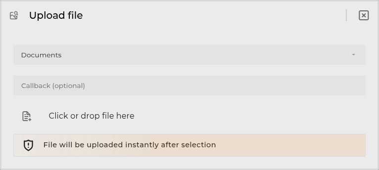 Upload file modal