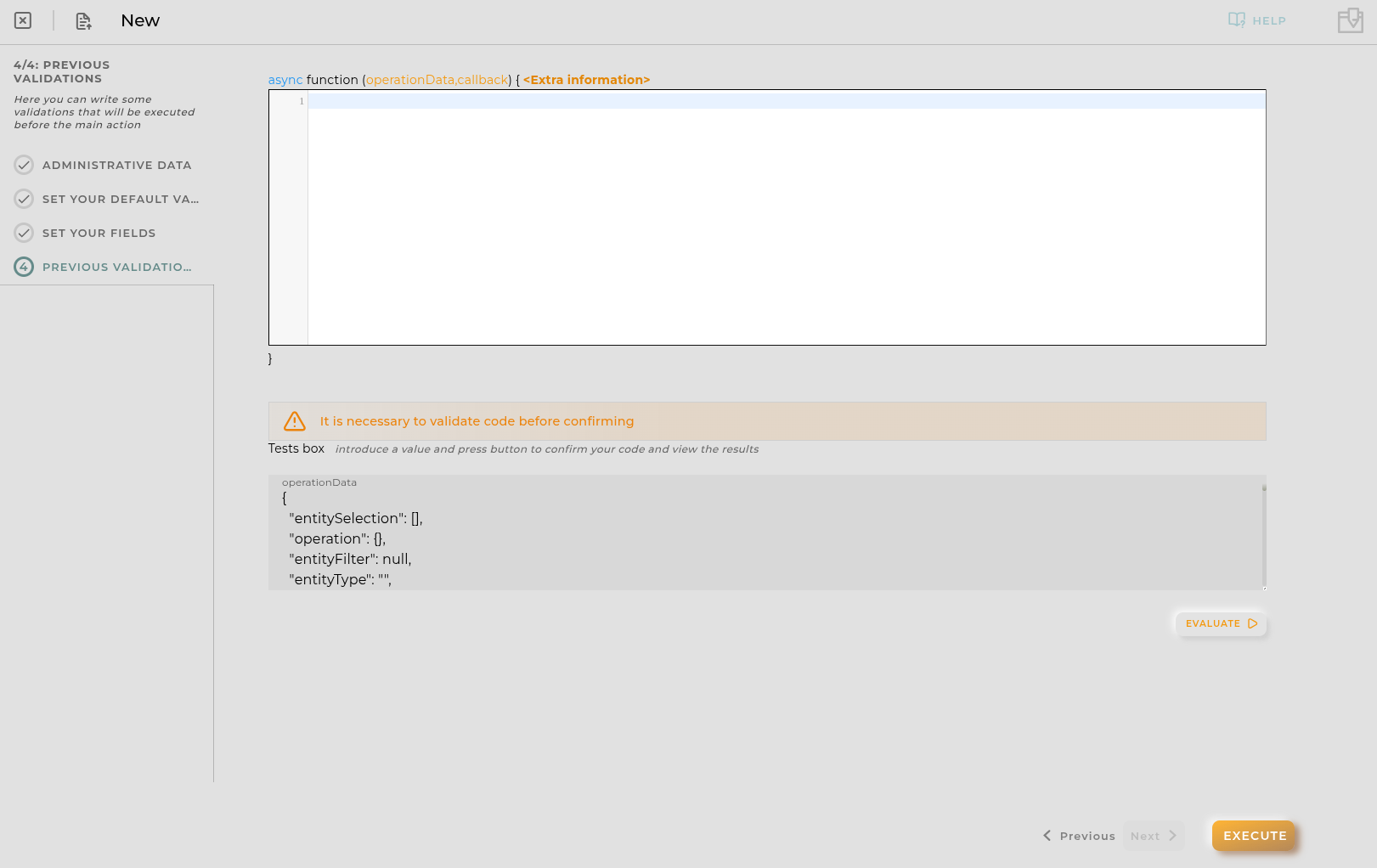 Previous Validations