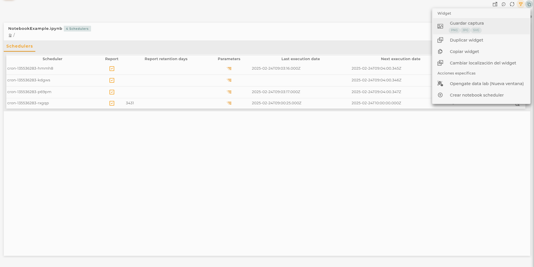 Notebooks Scheduler Actions