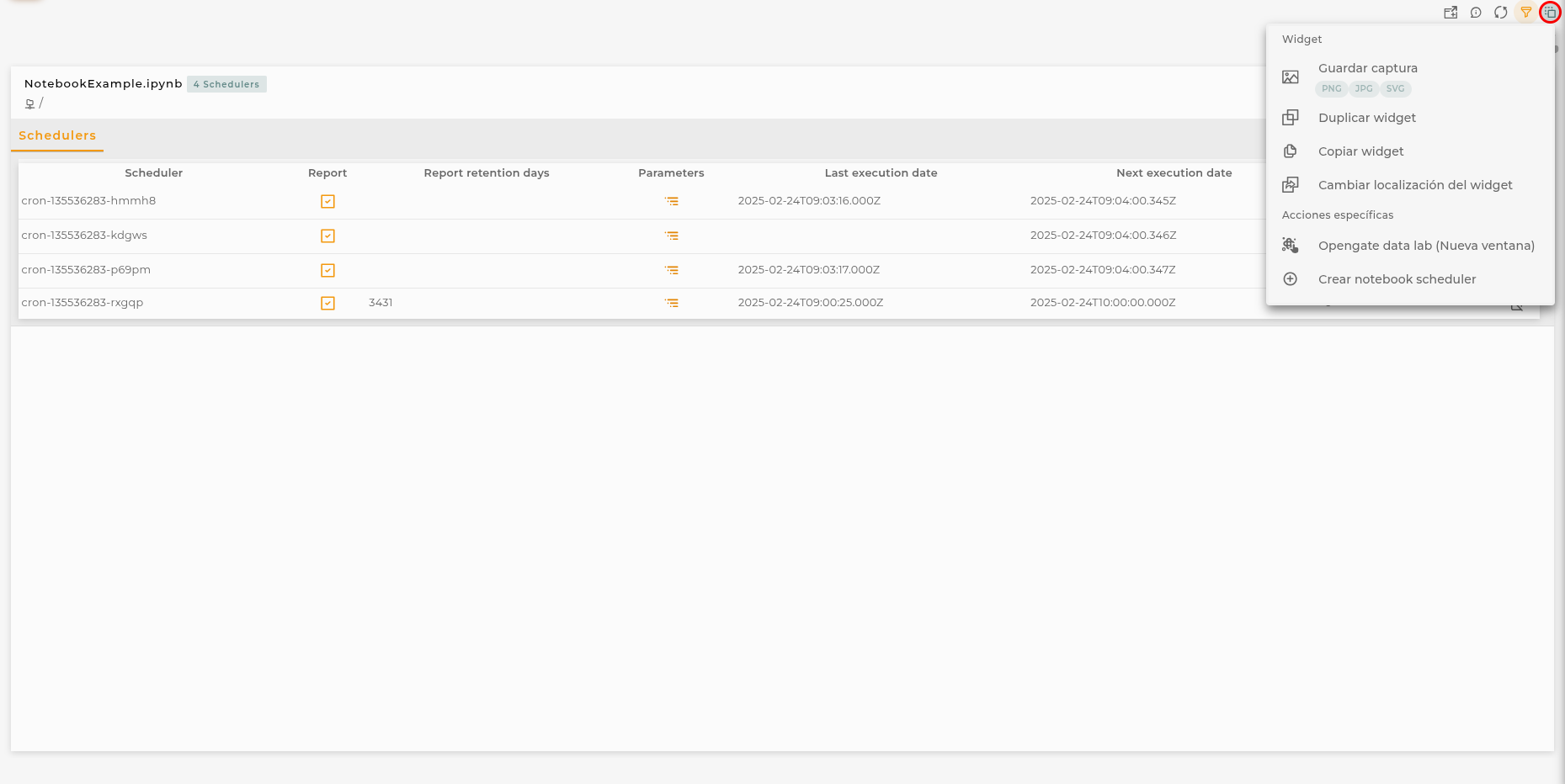 Notebooks Scheduler Actions