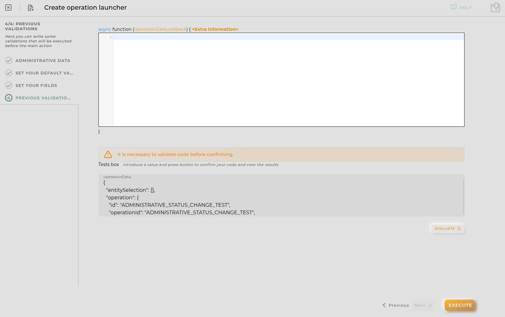 Previous Validations