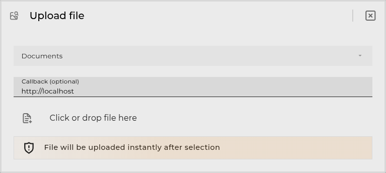 Upload file modal