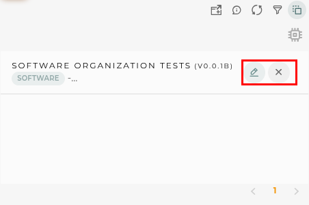 Organization Software item Actions