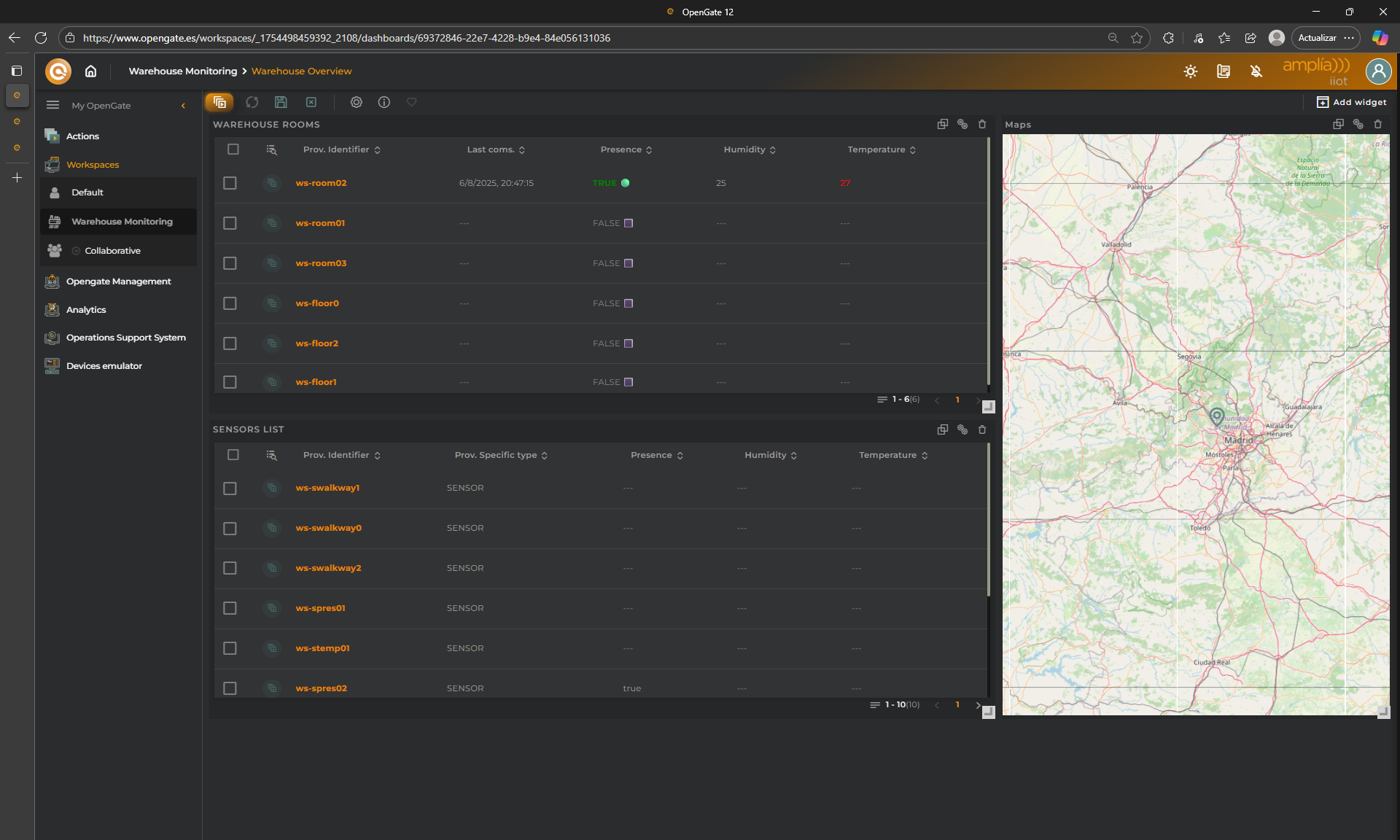 OpenGate Dashboard creation