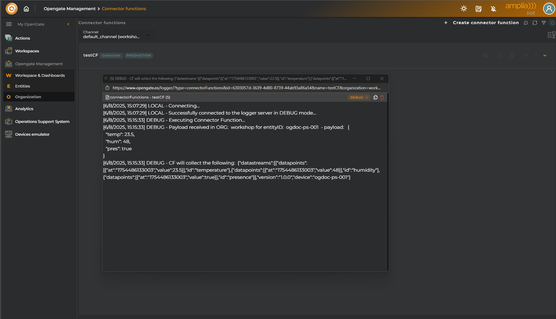 Connector logs