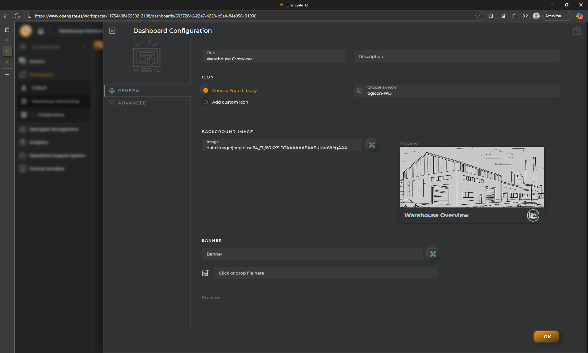 OpenGate Dashboard creation