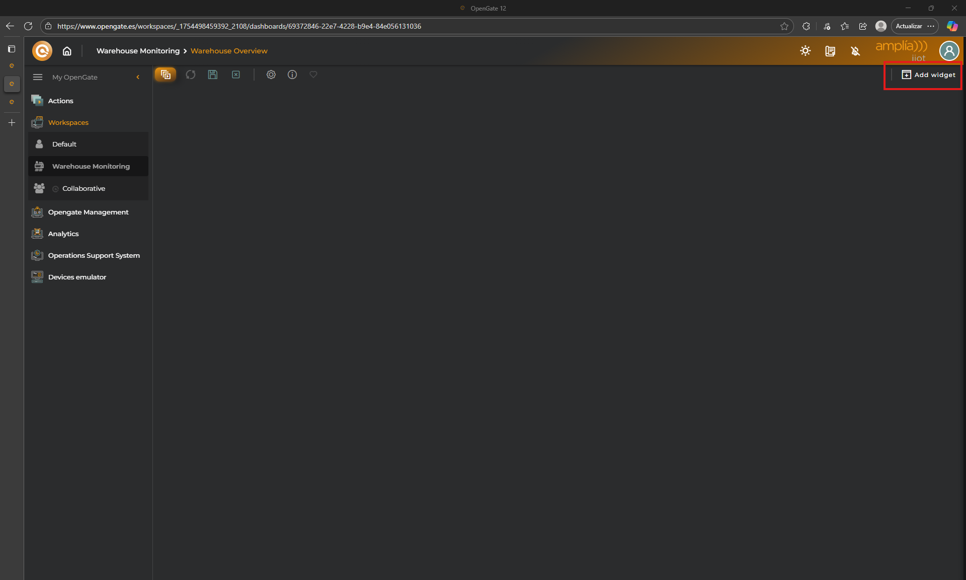 OpenGate Dashboard creation