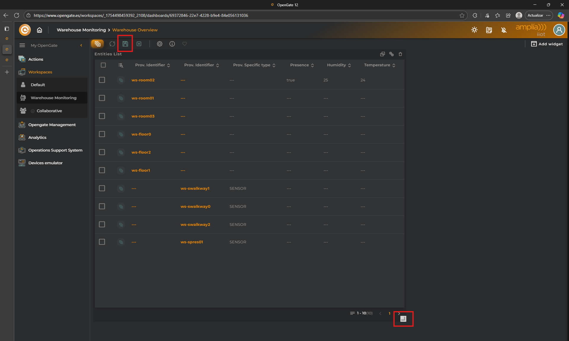 OpenGate Dashboard creation