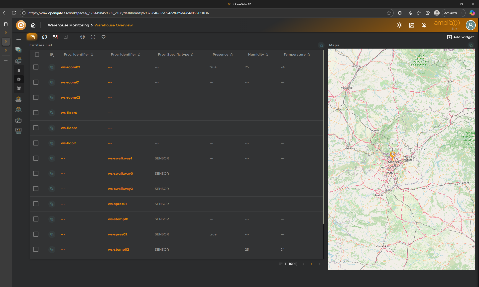 OpenGate Dashboard creation
