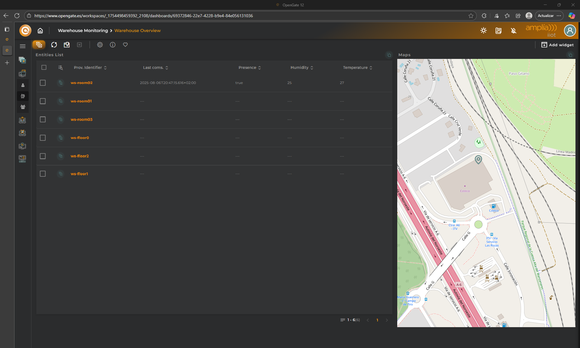 OpenGate Dashboard creation