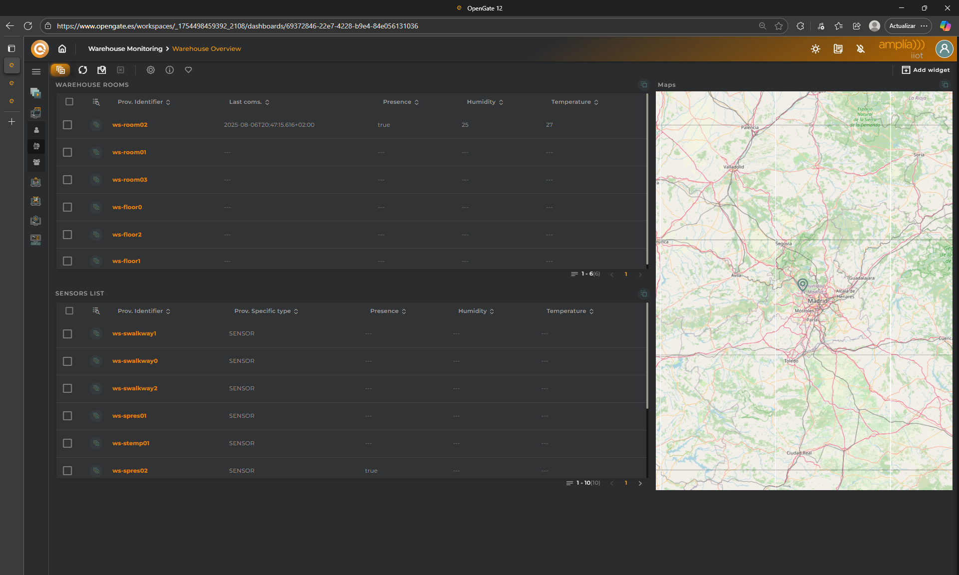 OpenGate Dashboard creation