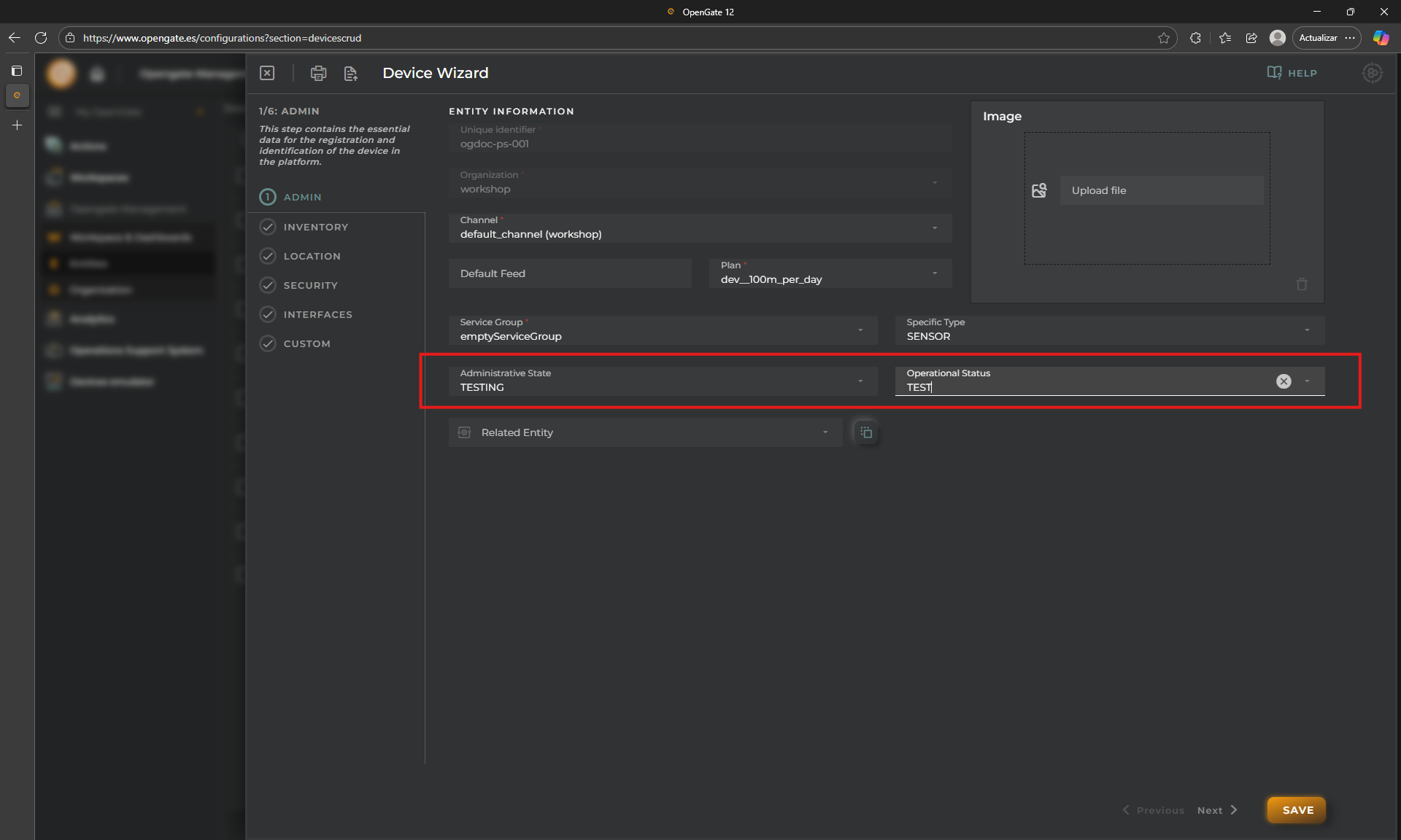 Edit device status