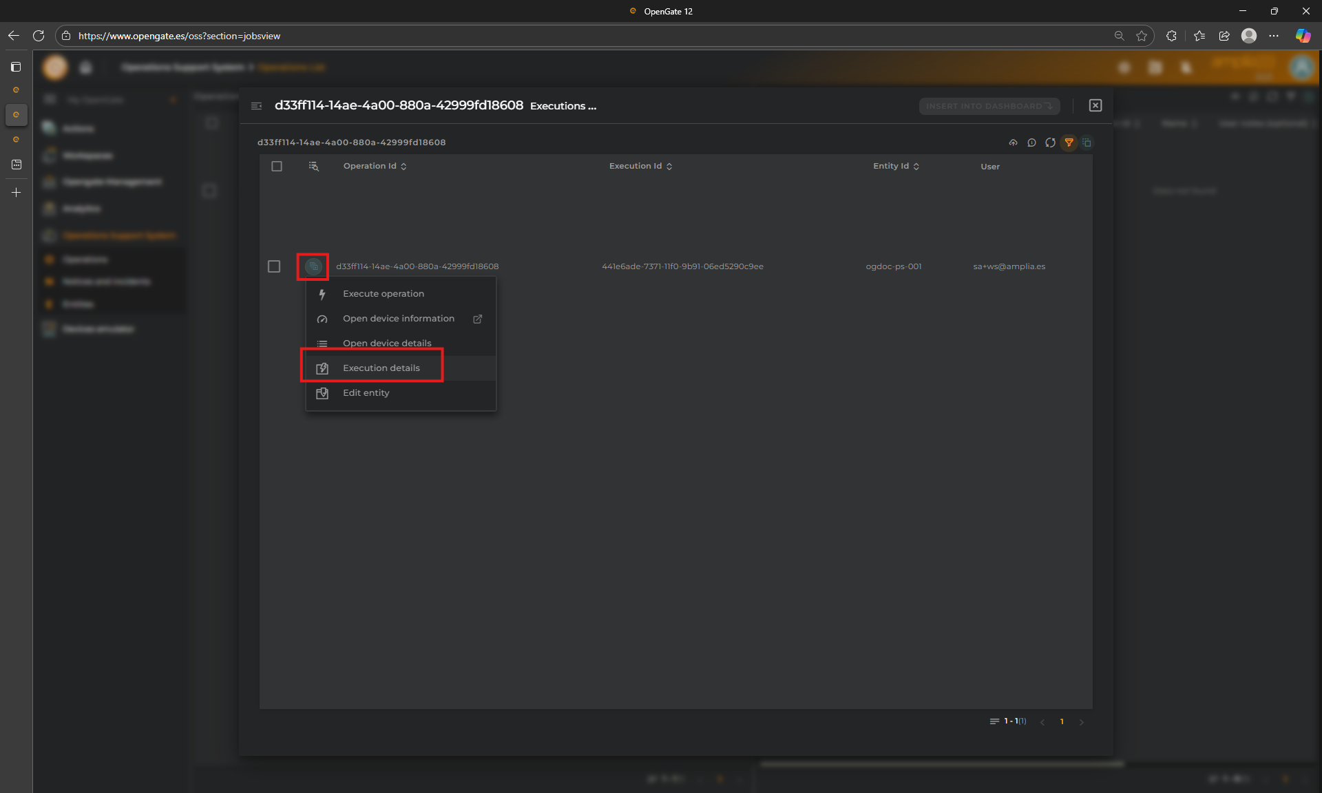 OpenGate Operation creation