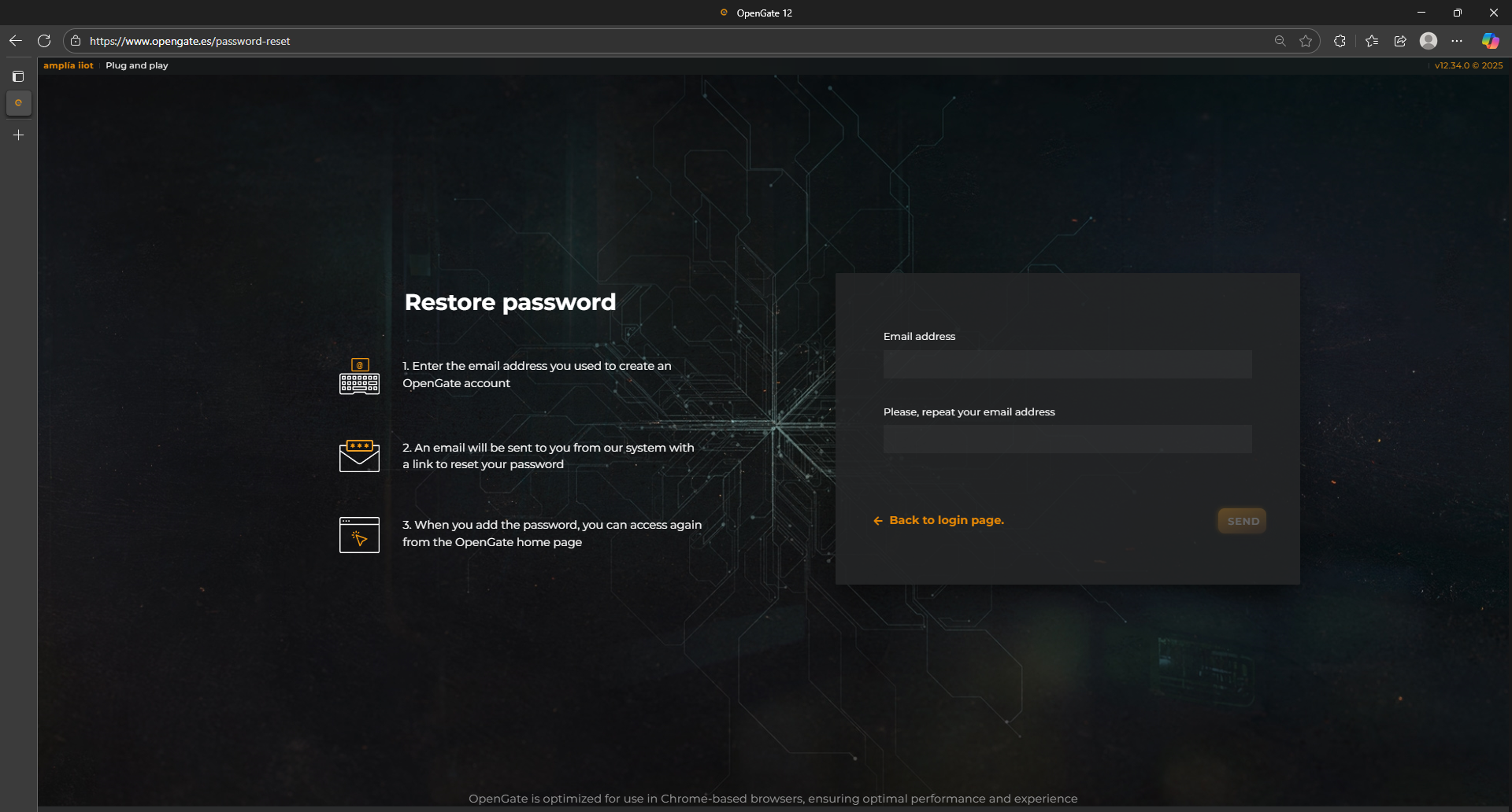 OpenGate lost password wizard