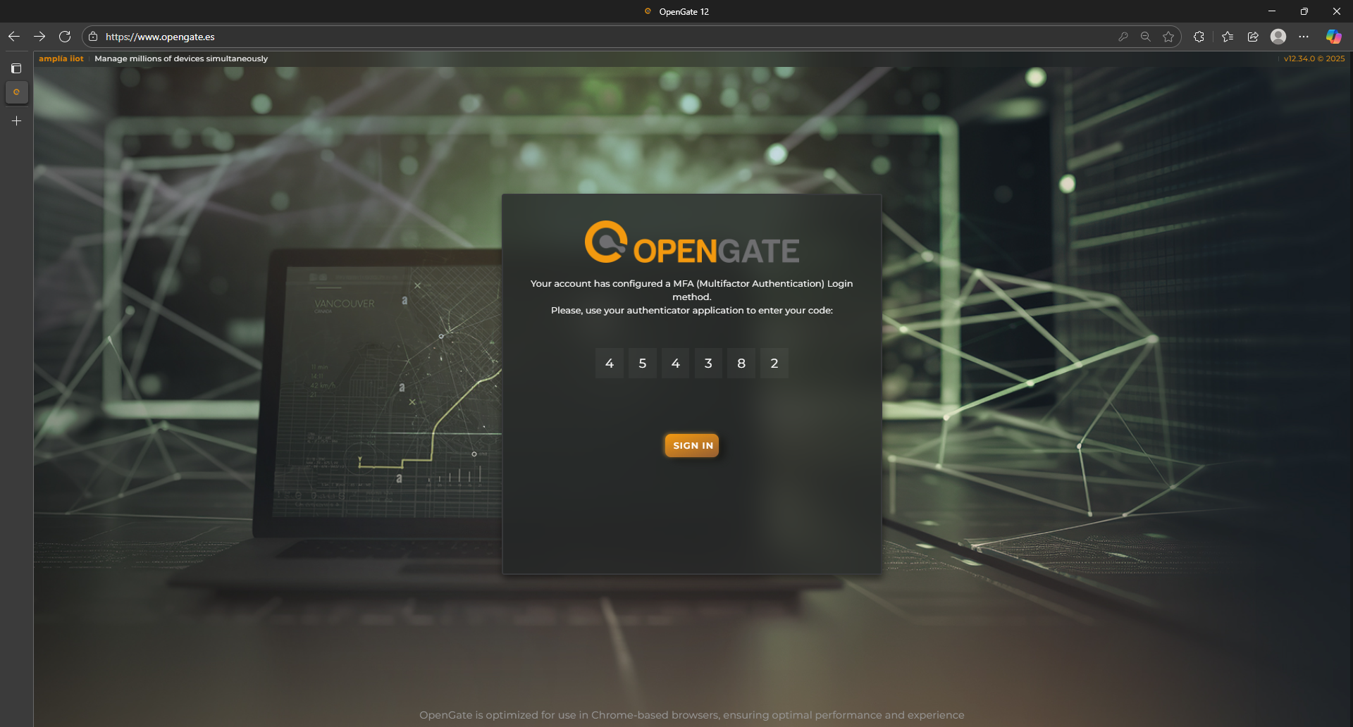 OpenGate 2FA page