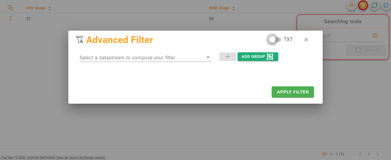 Advanced filter
