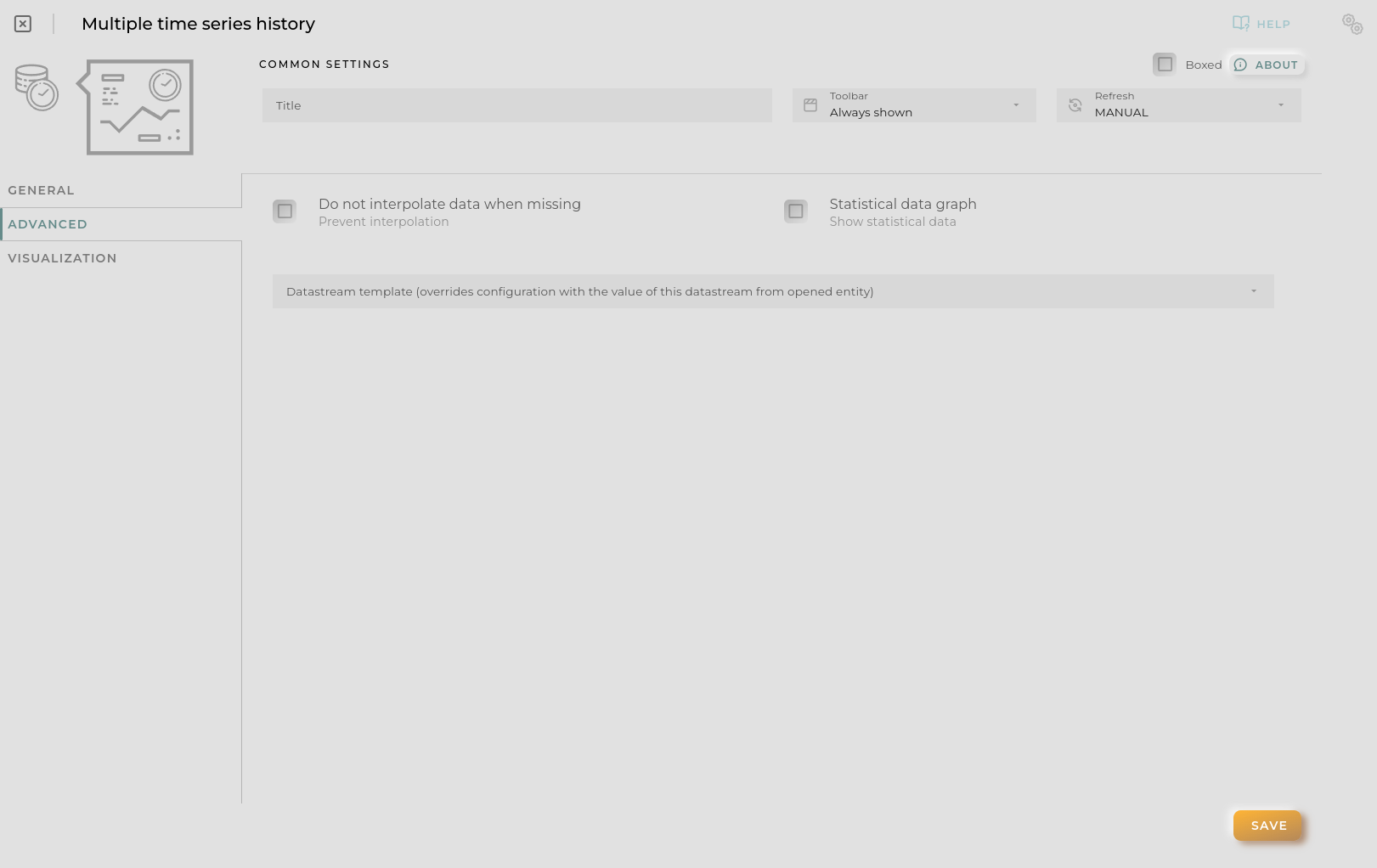 Time Series History Advanced Configuration