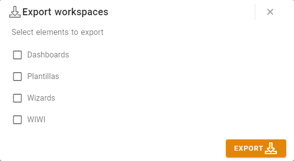 Export workspace