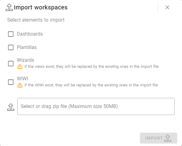 Import workspace